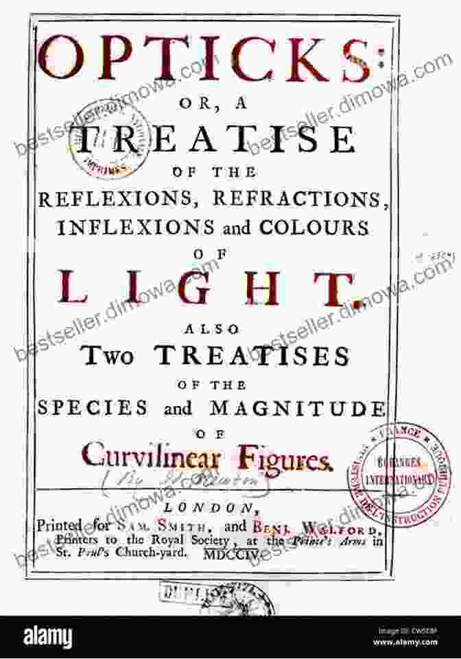 Image Of The Title Page Of The 1704 Edition Of Opticks By Isaac Newton Opticks: Full And Fine Text Of 1704 Edition (Illustrated And Bundled With Life Of Isaac Newton)